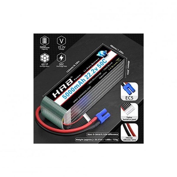 HRB Lipo 6s 5000mAh 50C (EC5) Lipo65000 фото