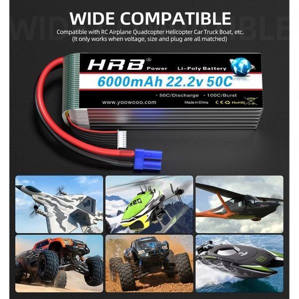 HRB Lipo 6s 6000mAh 50C Lipo66000 фото